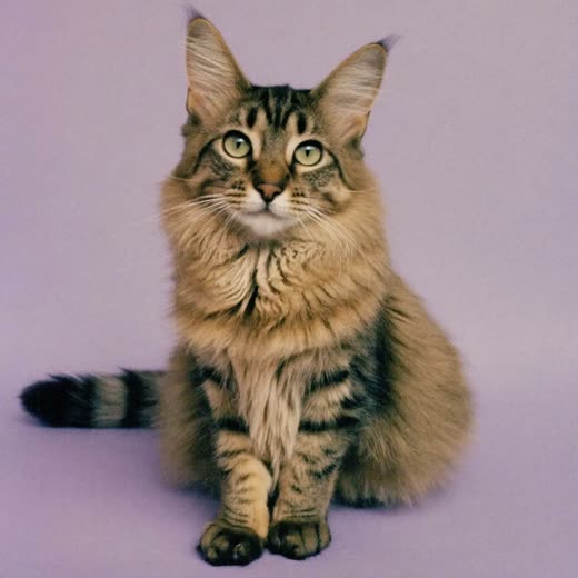A long-haired cat with a freshly brushed coat